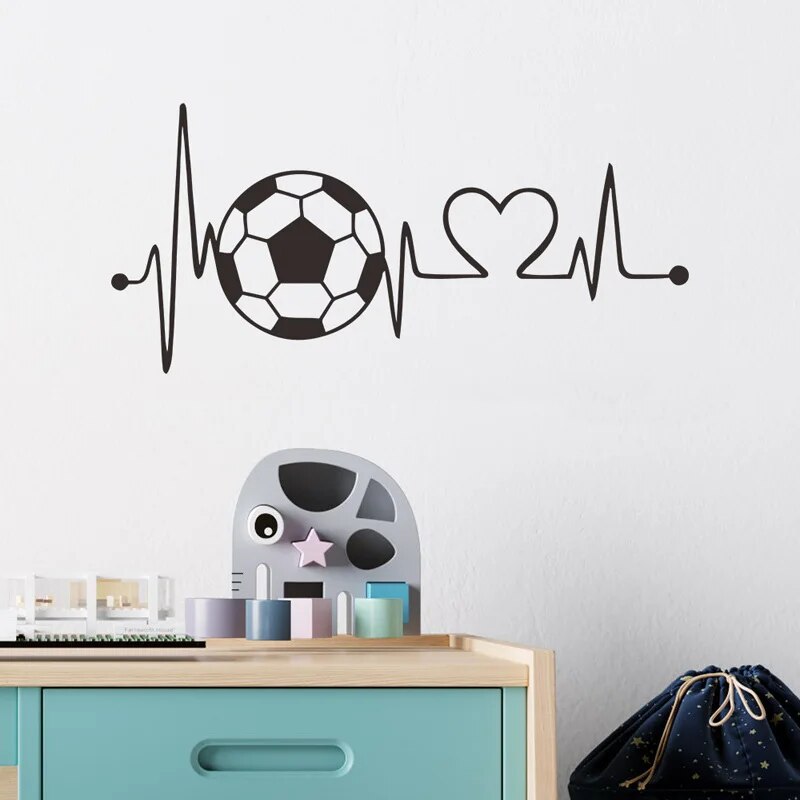 Football Heartbeat Wall Sticker