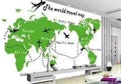 3D wallpaper green world map Stickers