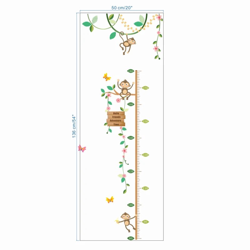 Cute Monkeys Growth Chart Wallpaper