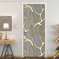 Golden Leaves 3D Door Sticker