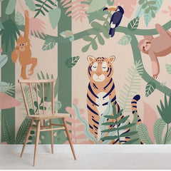 Jungle Animal Friends Wallpaper Mural