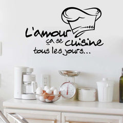 Decoration Quote Love Cooking Vinyl Decals Restaurant Stickers