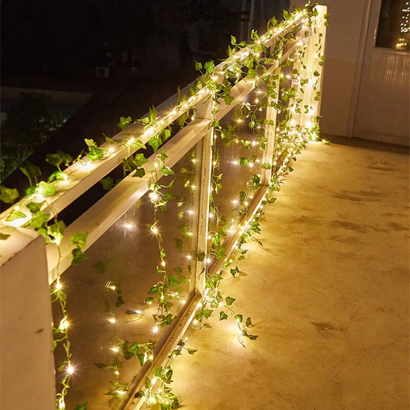 Flower Green Leaf String Lights