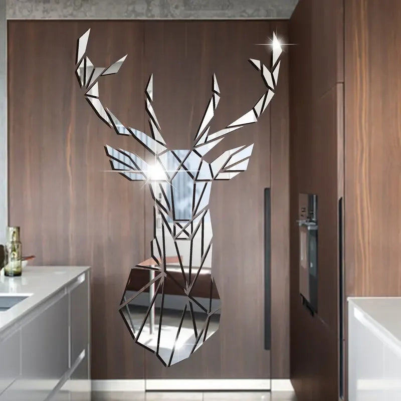 Deer Head Mirror Sticker