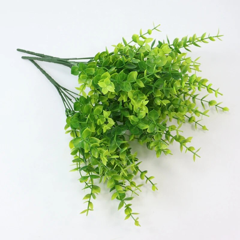 Artificial Eucalyptus Leaves Branch Green Fake Plant  for Home Garden Table Decoration Wedding Party DIY Hanging Flower Bouquets