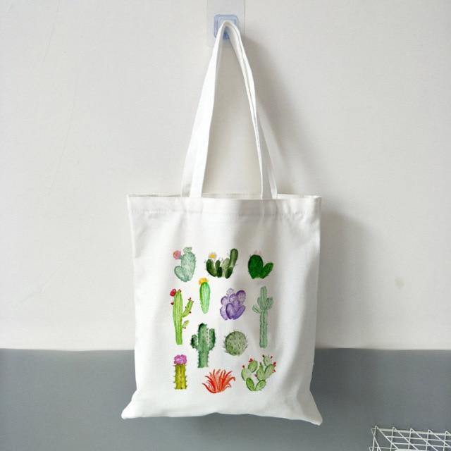 Cactus Canvas Tote Bag Multicolor Watercolor | Sage & Sill