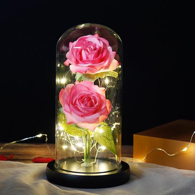 LED Eternal Flower Double Rose