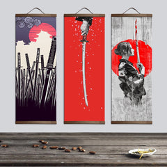 Japanese Samurai Ukiyoe Canvas Poster