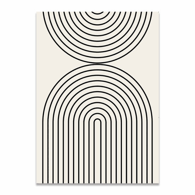 Nordic Black White Modern Abstract Wall Poster