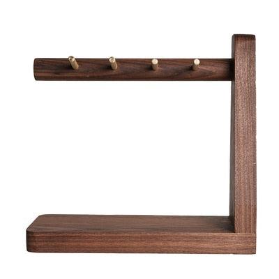 Branched Multi-Key Holder Stand Black Walnut SaddleBrown / Left | Sage & Sill